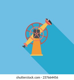 Space Telescope flat icon with long shadow,eps10