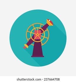 Space Telescope flat icon with long shadow,eps10