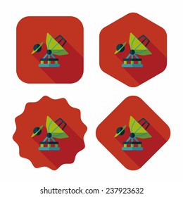 Space Telescope flat icon with long shadow,eps10