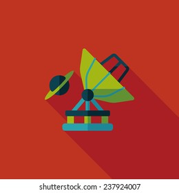 Space Telescope flat icon with long shadow,eps10