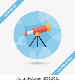 Space Telescope flat icon with long shadow,eps10