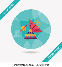 Space Telescope flat icon with long shadow,eps10