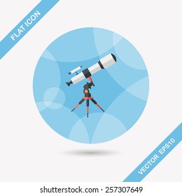 Space Telescope flat icon with long shadow,eps10
