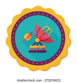 Space Telescope flat icon with long shadow,eps10