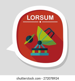 Space Telescope flat icon with long shadow,eps10
