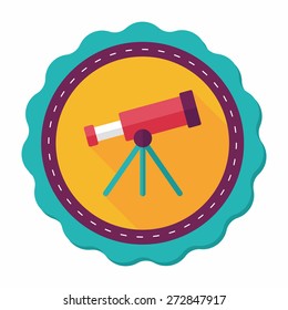 Space Telescope flat icon with long shadow,eps10