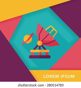 Space Telescope flat icon with long shadow,eps10