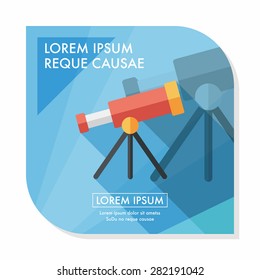 Space Telescope flat icon with long shadow,eps10