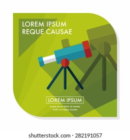 Space Telescope flat icon with long shadow,eps10