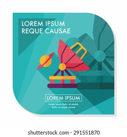 Space Telescope flat icon with long shadow,eps10