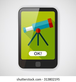 Space Telescope flat icon with long shadow,eps10