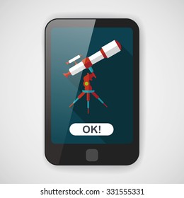 Space Telescope flat icon with long shadow,eps10