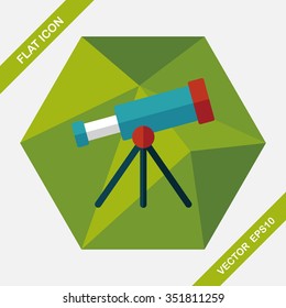 Space Telescope flat icon with long shadow,eps10
