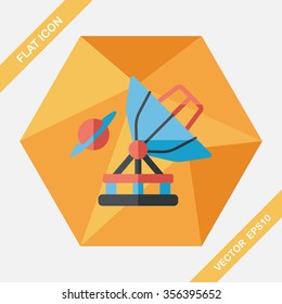 Space Telescope flat icon with long shadow,eps10