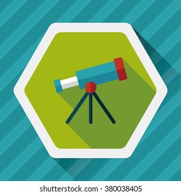Space Telescope flat icon with long shadow,eps10