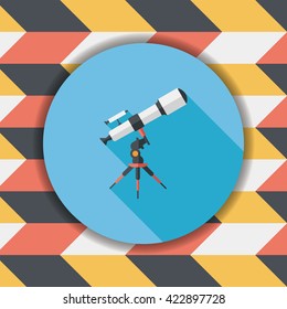 Space Telescope flat icon with long shadow,eps10