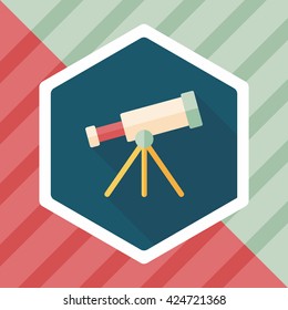 Space Telescope flat icon with long shadow,eps10