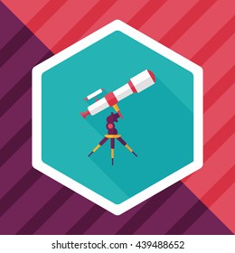 Space Telescope flat icon with long shadow,eps10
