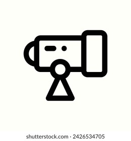 Espacio, icono del telescopio, icono aislado en fondo claro, perfecto para el sitio web, blog, logotipo, diseño gráfico, medios sociales, interfaz de usuario, aplicación móvil