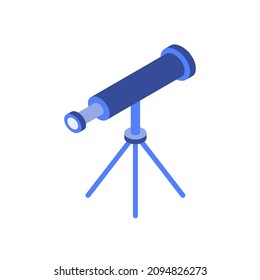 Space telescope icon. Isometric of space telescope. Vector.
