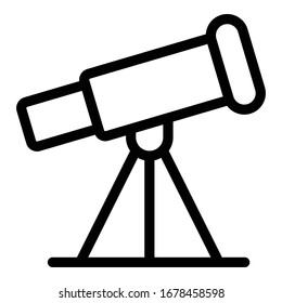 Space telescope icon. Outline space telescope vector icon for web design isolated on white background