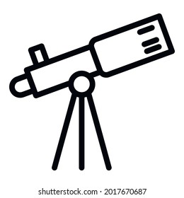 Space telescope icon. Outline space telescope vector icon for web design isolated on white background