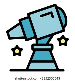 Space telescope icon outline vector. Core mission. Trust vision color flat