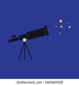 Space Telescope Icon, Simple Style
