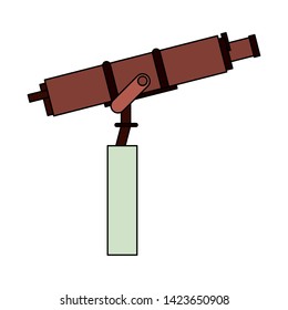 Space telescope on plataform symbol isolated vector illustration graphic design