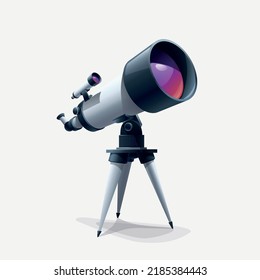 space telescope on tripod on white back