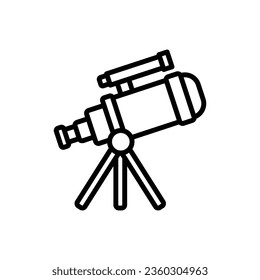 Space Telescope Outline Icon Vector Illustration