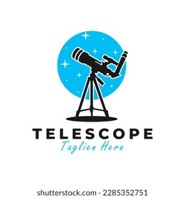 space telescope vector illustration logo design