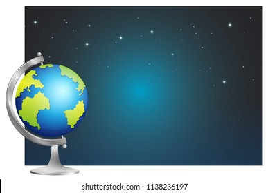 A space template and globe illustration
