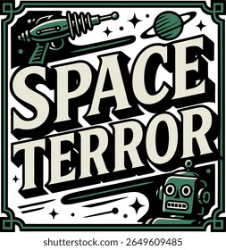 Space Terror Retro Sci-Fi T-Shirt