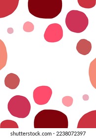Space for text, copy space or colorful polkadots on white background illustrations, patterns for templates, frame, wallpaper, wall decor, art prints