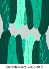 Space for text, copy space of leaves pattern, vector illustration on white background
