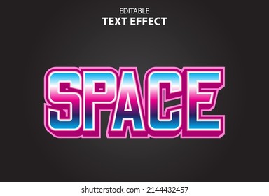 space text effect with full color editable.