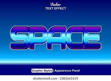 space text effect in a futuristic blue style and can be edited