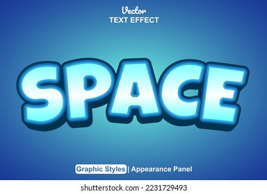 space text effect with graphic style and editable.