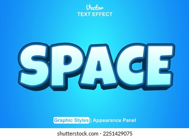 space text effect with graphic style and editable.