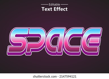 space text effect with purple color editable for logo.