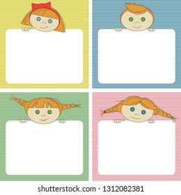 space for text, a frame from which a rag doll is visible