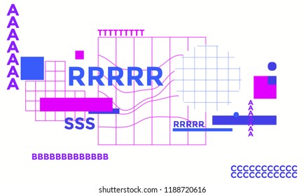 Space for text. Minimal geometric web banner design. Vector template with shapes elements. Modern, hipster style