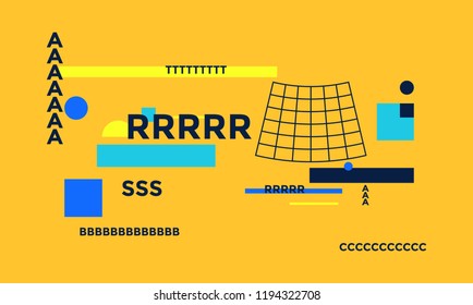 Space for text. Minimal geometric web banner design. Vector template with shapes elements. Modern, hipster style