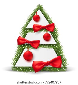  space for text on spruce branches. vector Isolated on white background