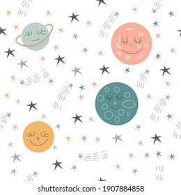 space texture for fabric, apparel, textile, wallpaper. Vector illustration pattern 