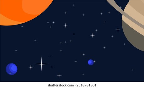 Space theme background full of stars and planets, space background with beautiful colors, elegant background, astronomy, science