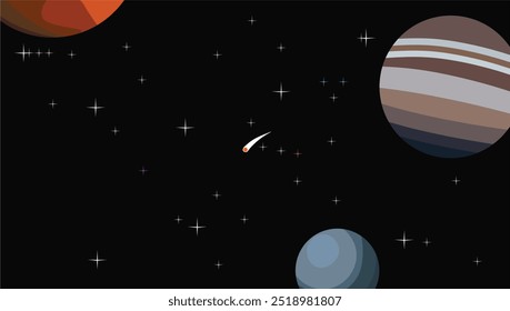 Space theme background full of stars and planets, space background with beautiful colors, elegant background, astronomy, science
