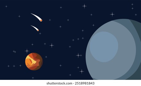 Space theme background full of stars and planets, space background with beautiful colors, elegant background, astronomy, science