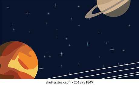 Space theme background full of stars and planets, space background with beautiful colors, elegant background, astronomy, science